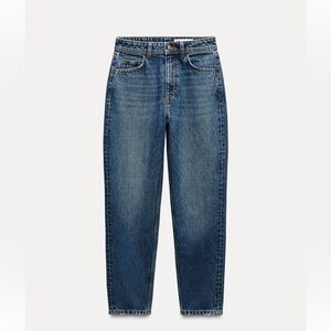 ZARA high rise mom Jean medium blue